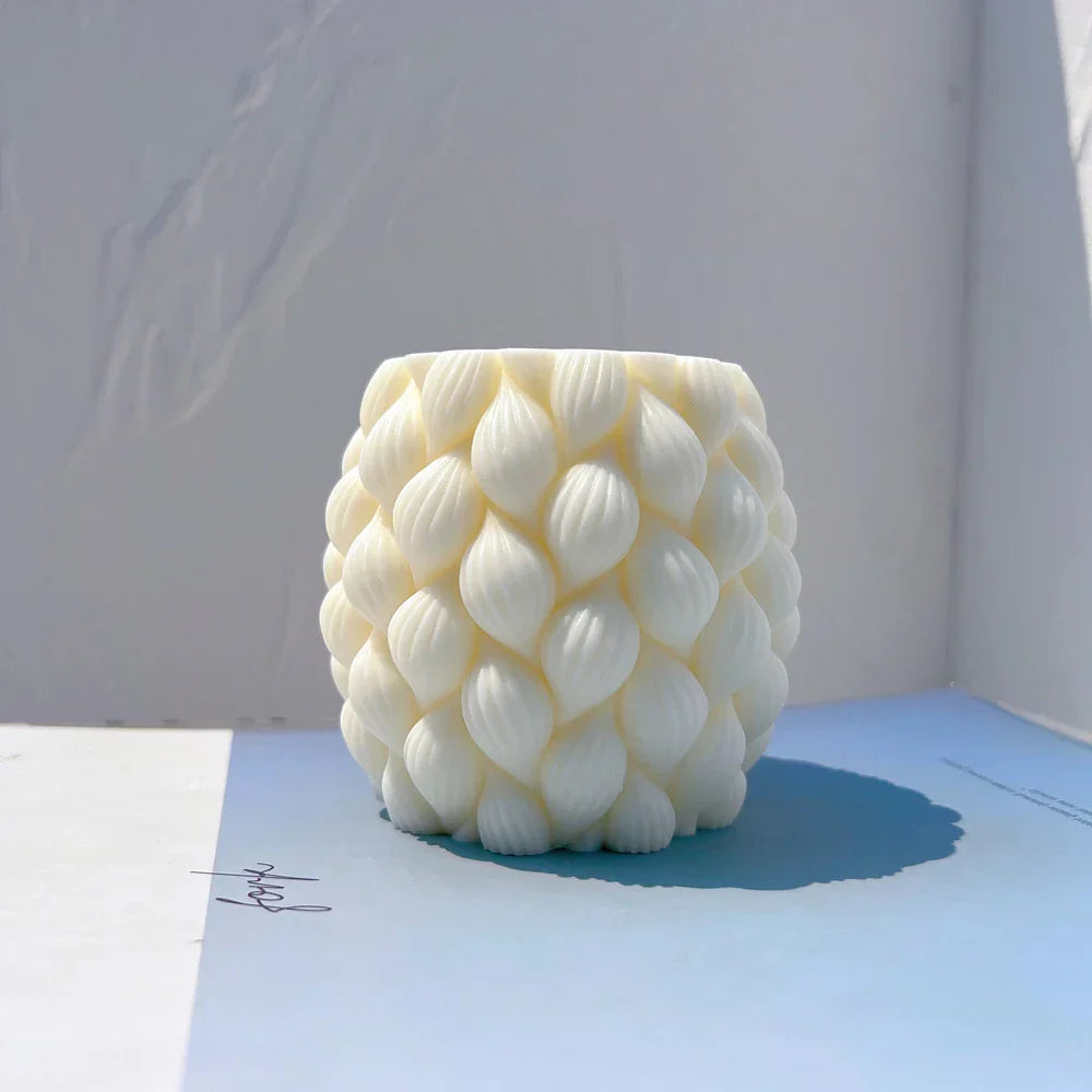 Ribbed Raindrop Column Candle Mould