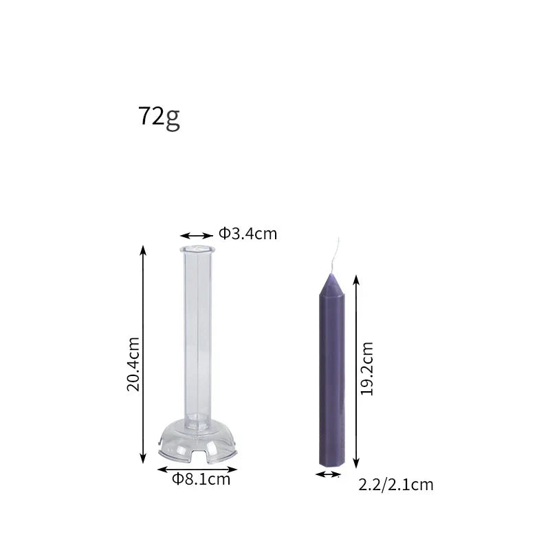 Hexagon Stripe Pole Acrylic Taper Candle Mould