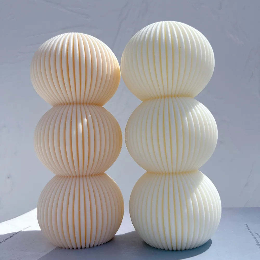 Round Ribbed Pillar Candle Moulds
