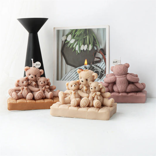 Bear Family Candle Mould