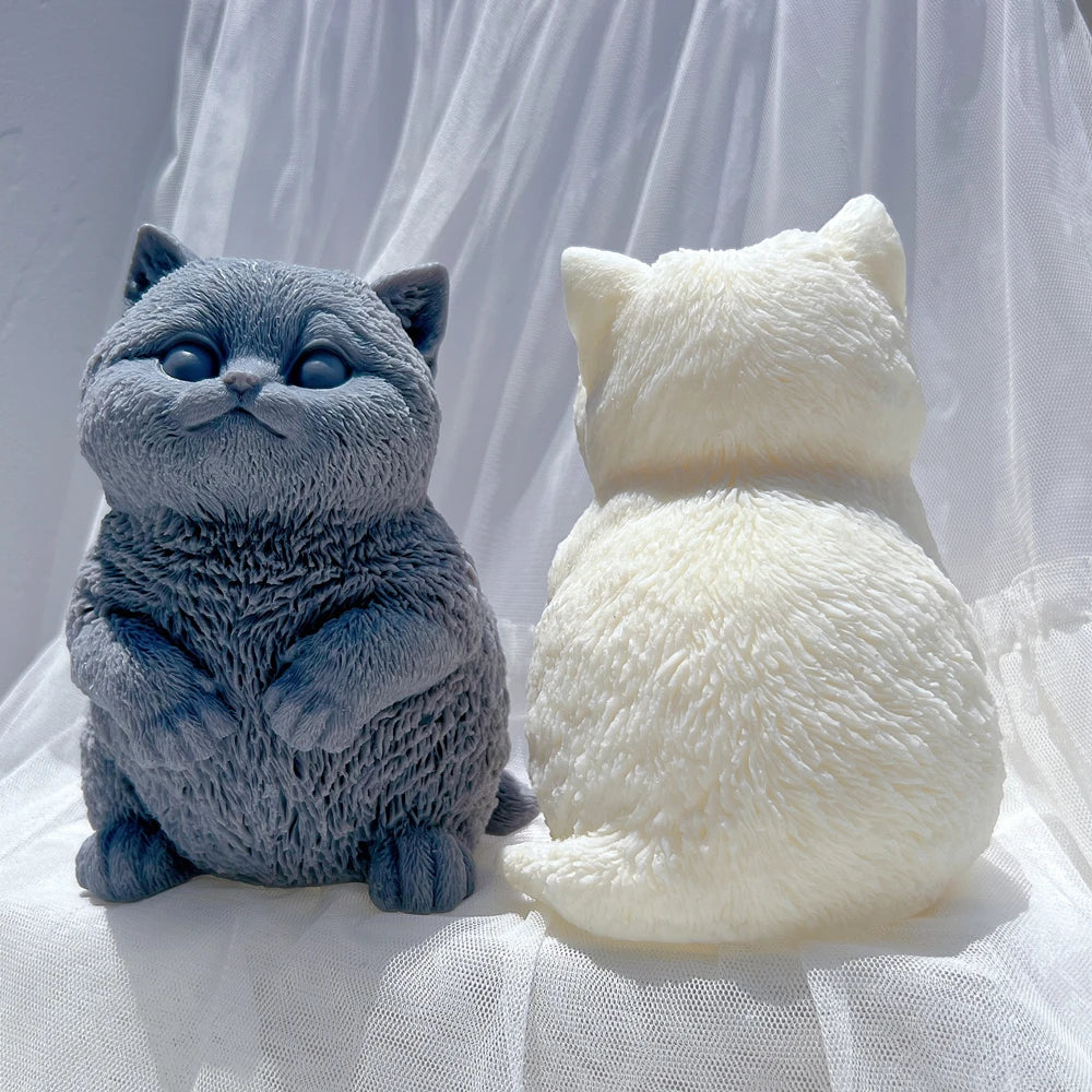 Standing Cute Cat Candle Silicone Mould