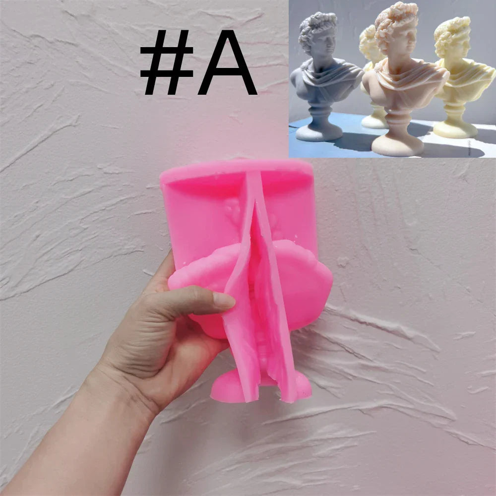 Greek Sculpture Roman Apollo Artemis Diana Bust Silicone Candle Mould