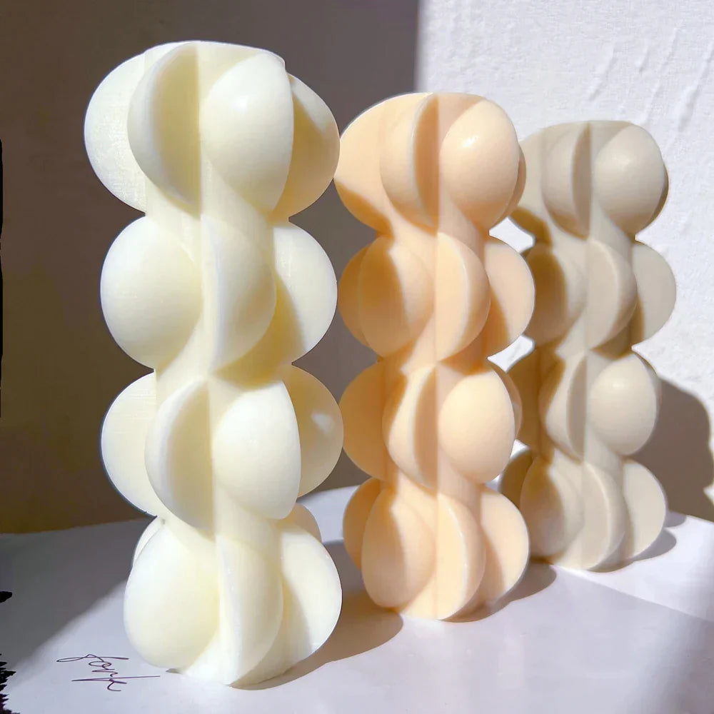 Geometric Unique Pillar Silicone Candle