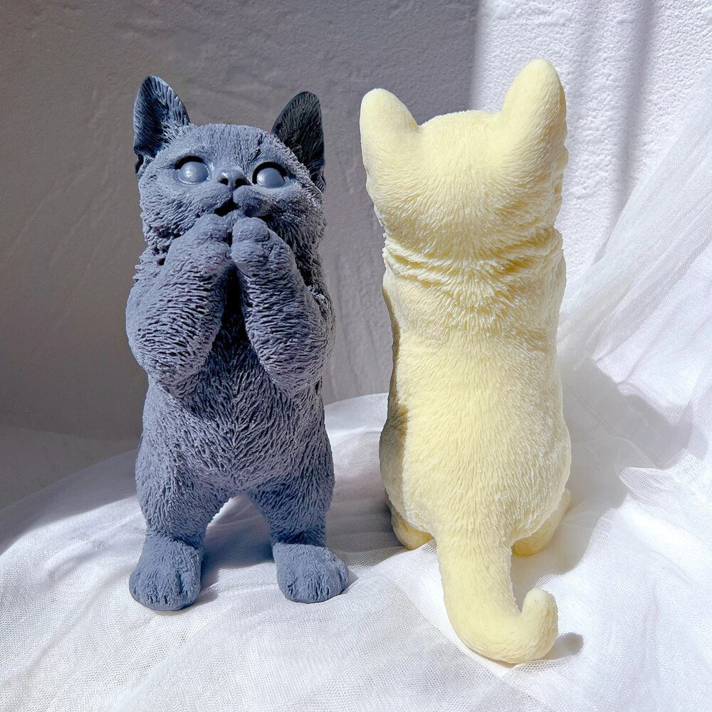 Standing Cat Candle Silicone Mould