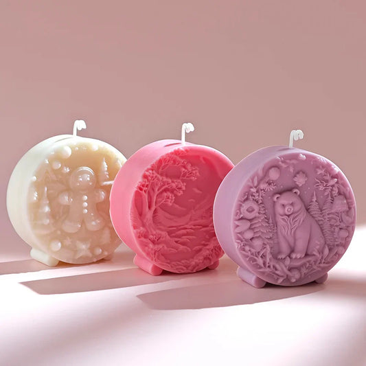 Winter Bear Gingerbread man Candle Mould