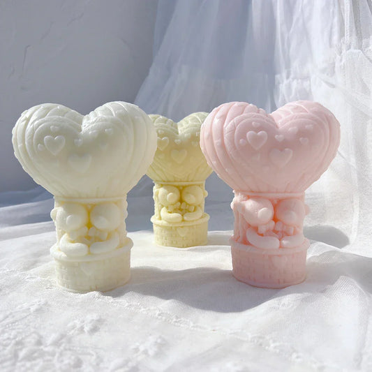 Teddy Bear in Heart Balloon Candle Mould