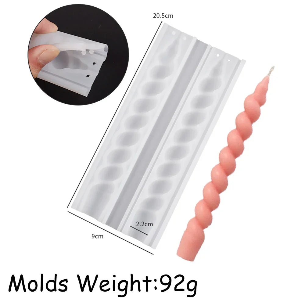 Spiral Twist Long Rod Candle Mould