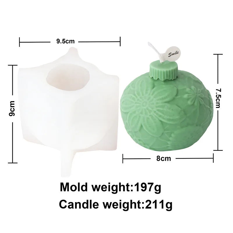 Festive Christmas Bauble Candle Moulds