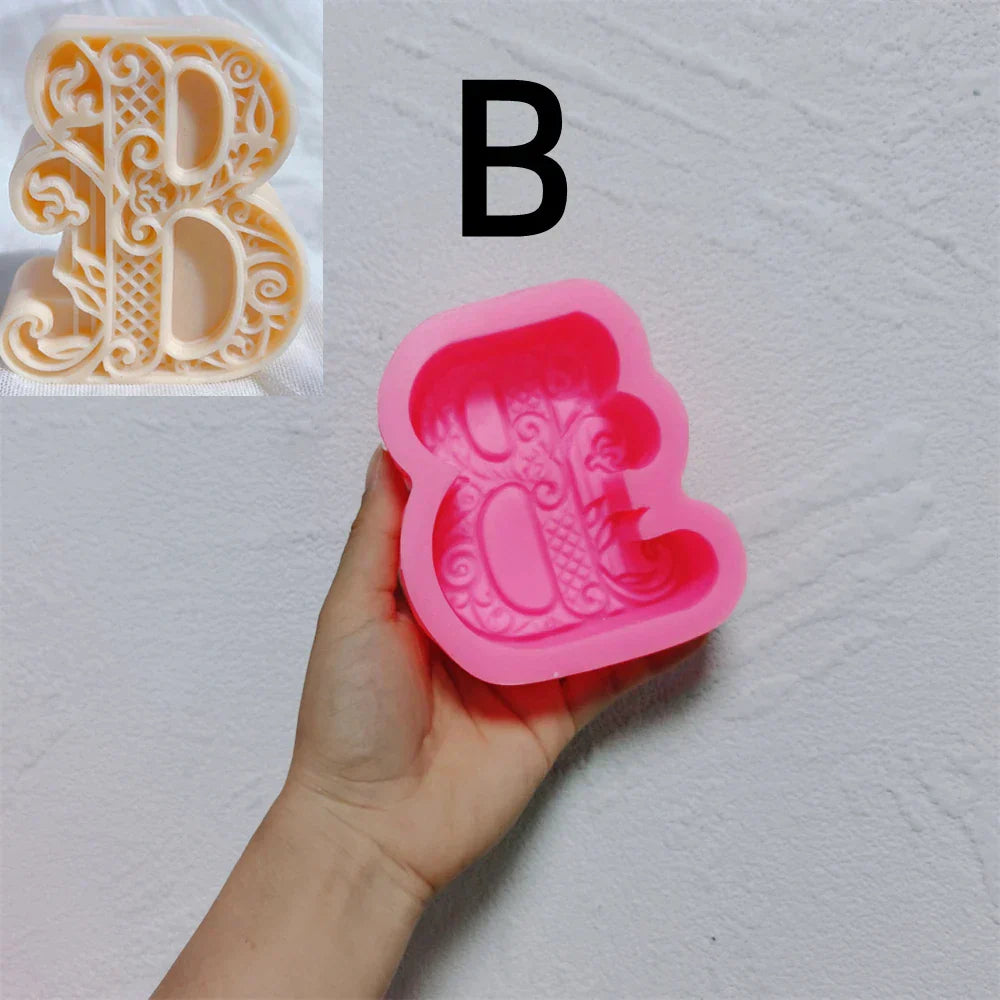 Floral Alphabet Candle Moulds