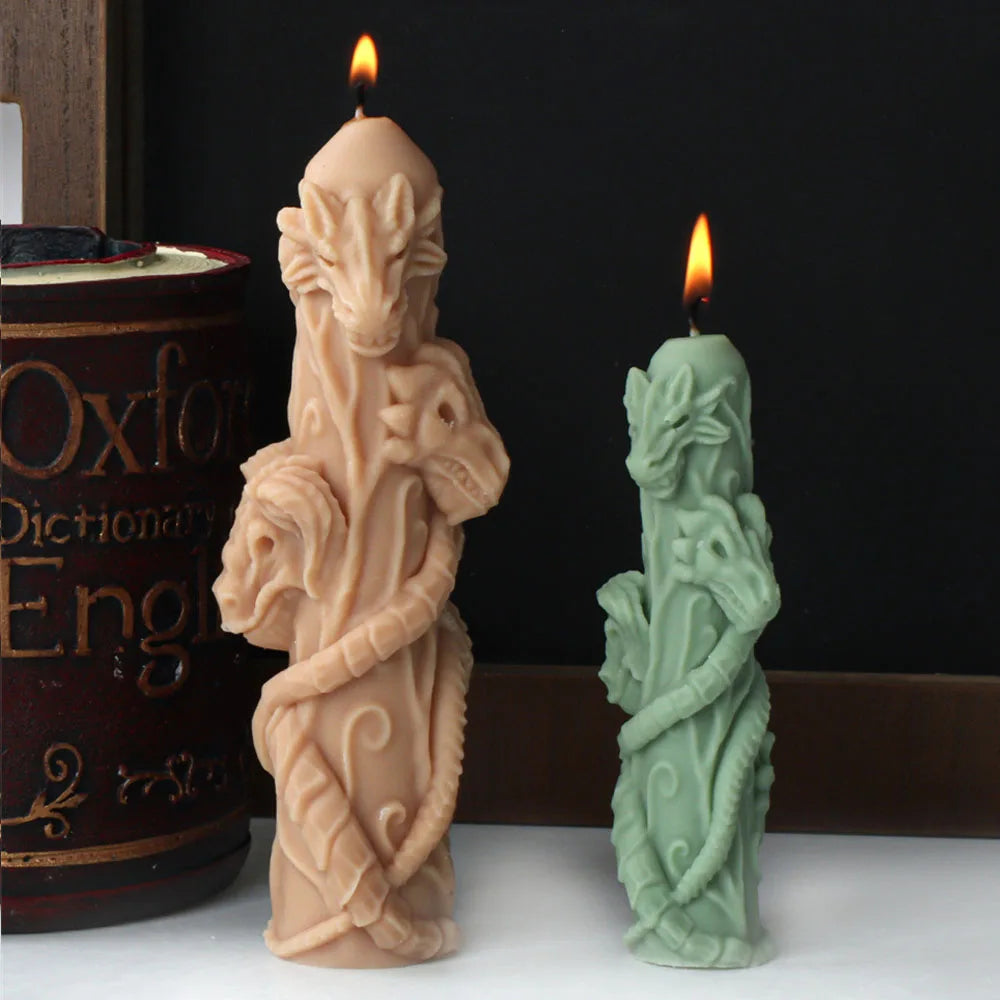Dragon Head Pillar Candle Mould