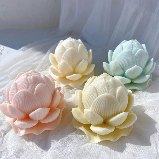 Lotus Bloom Flower Candle Moulds
