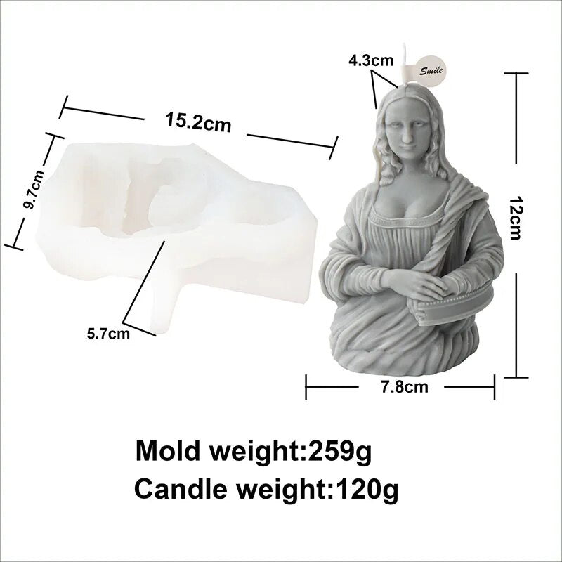 Smiling Mona Lisa Candle Mould