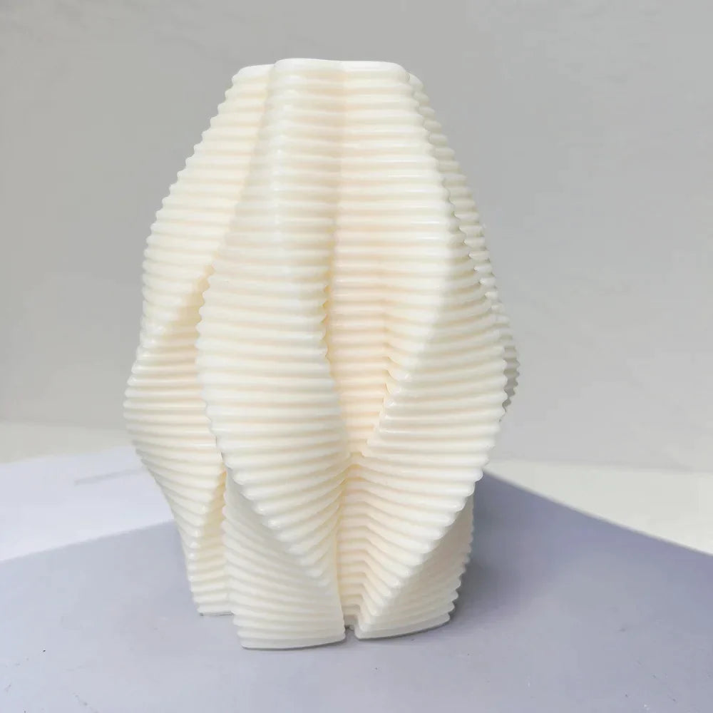 Ribbed Swirl Silicone Candle Mould