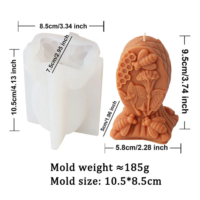 Flowers and Bees Candle Silicone Mould