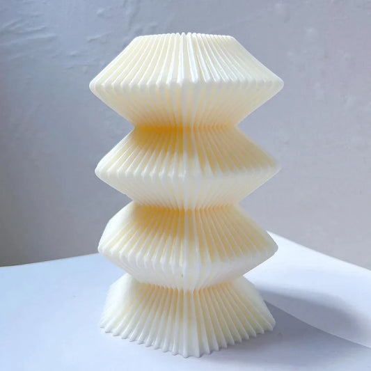 Hexagon Ribbed Pillar Silicone Candle Mould