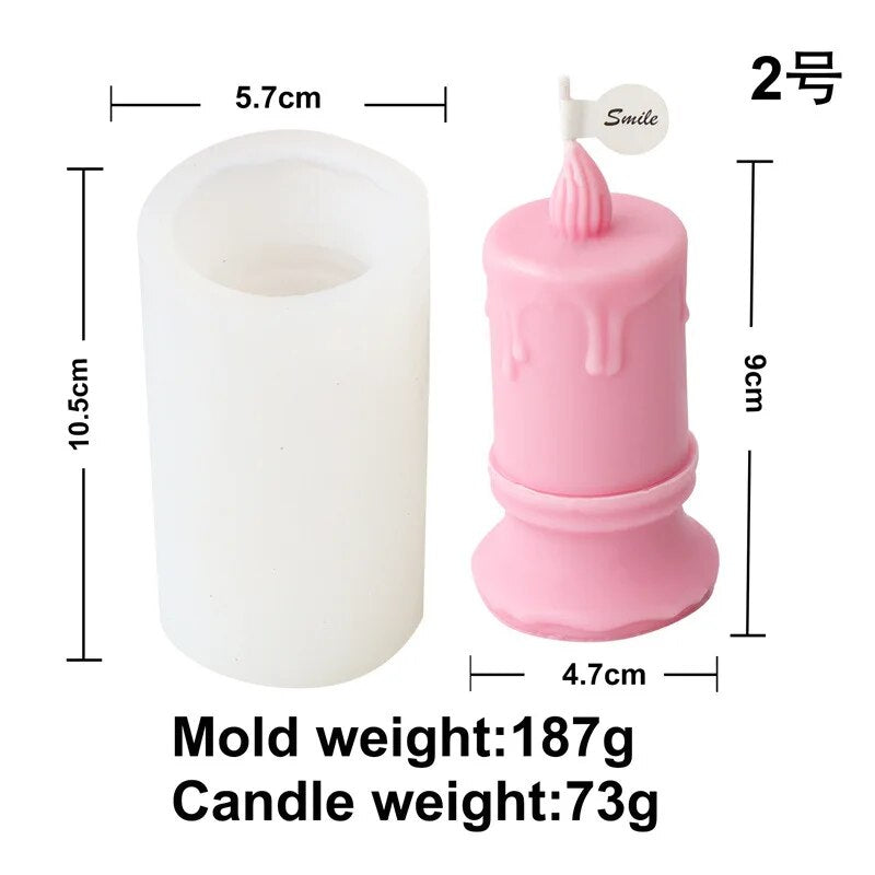 Burning Flame Long Rod Candle Mould