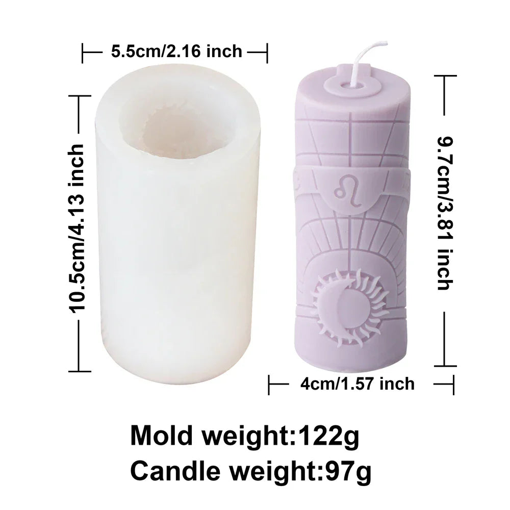 3D Constellation Pillar Candle Mould for Zodiac Designs