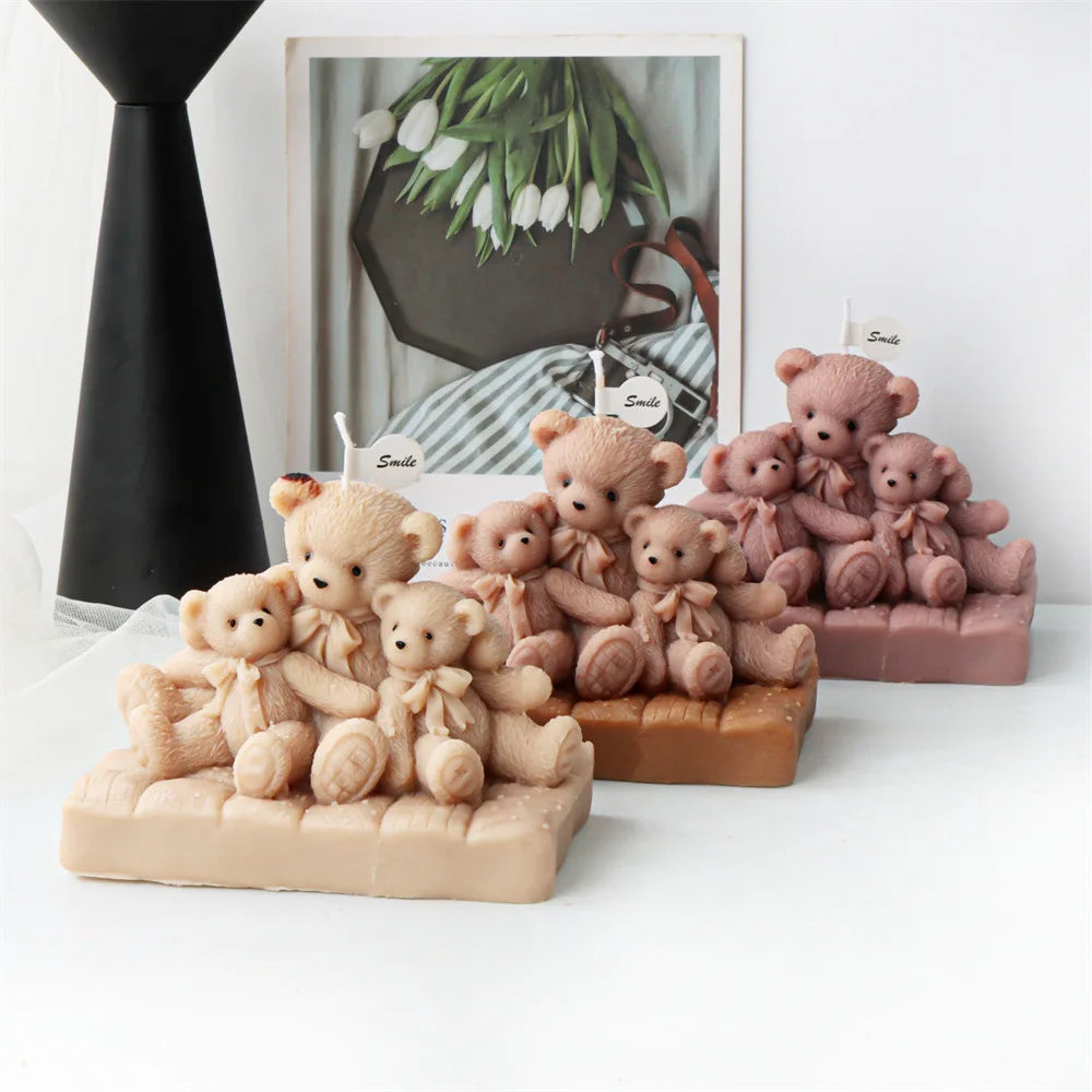 Bear Family Candle Mould