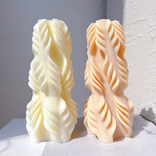 Ribbed Ripple Pillar Candle Mould