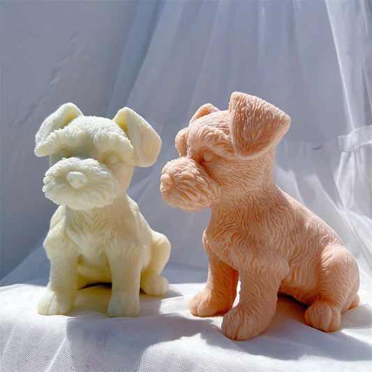Schnauzer Puppy Figurine Silicone Candle Mould