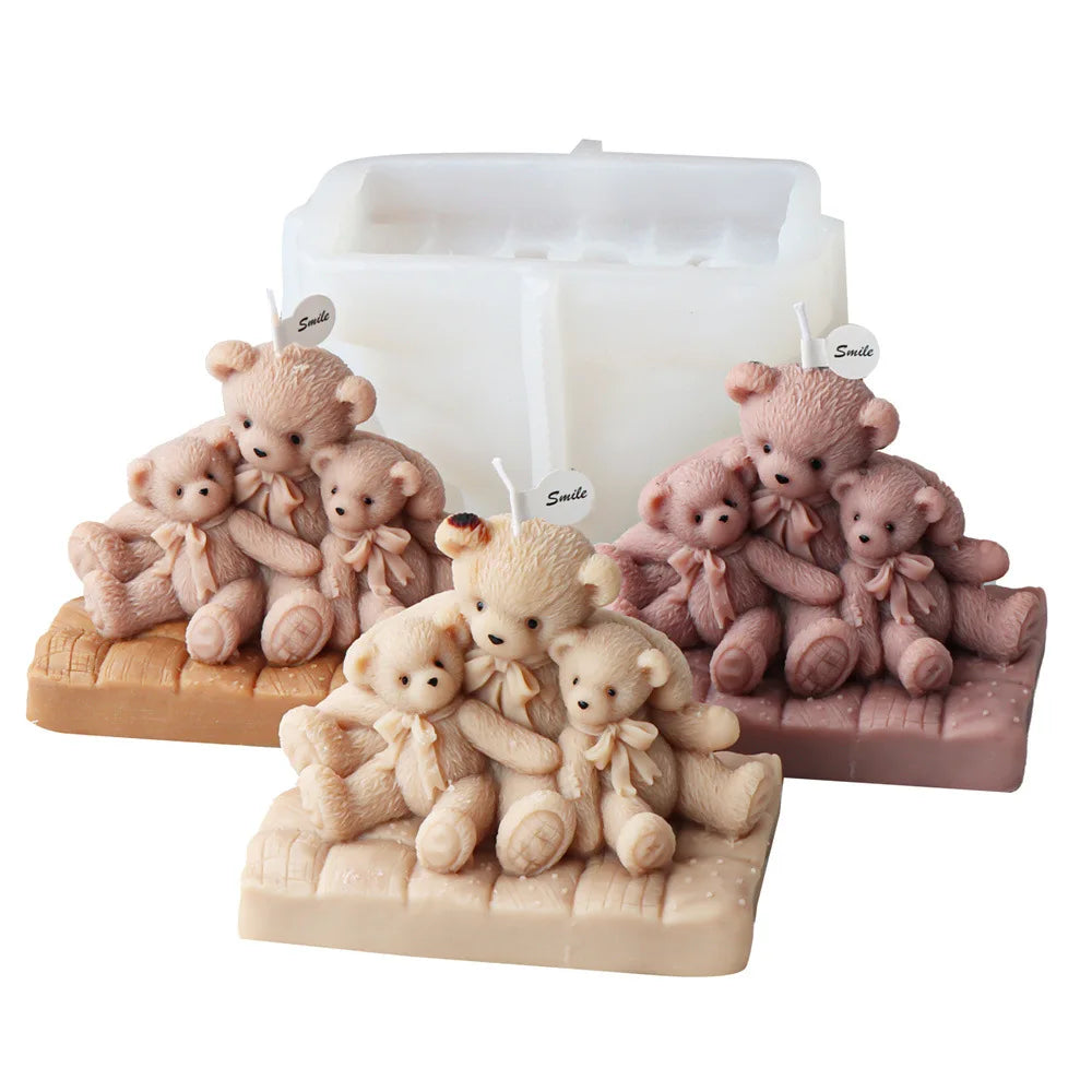 Bear Family Candle Mould
