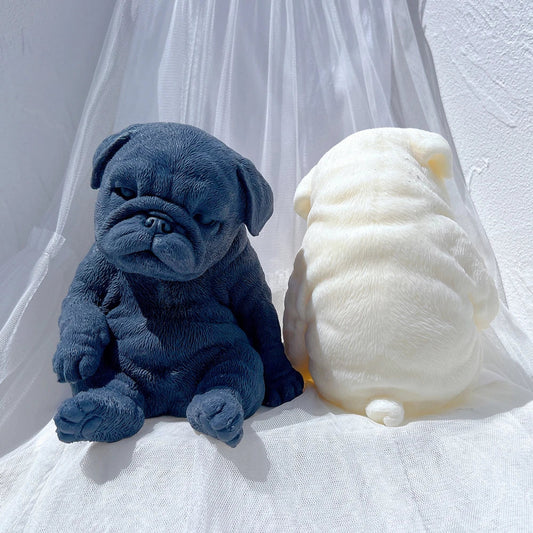 Sitting Sleeping Pug Puppy Candle Mould