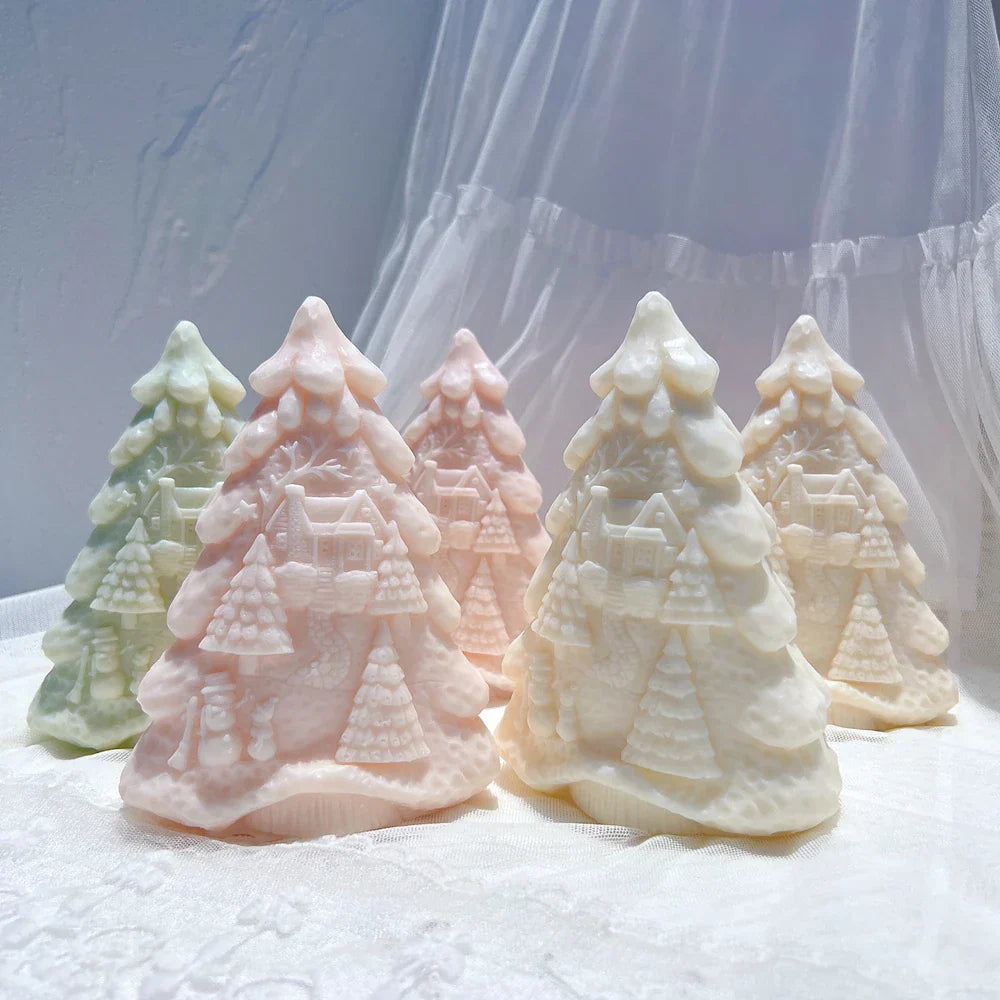 15CM Details Christmas Tree Silicone Candle Mould