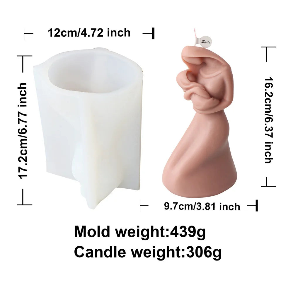 Mother with Baby Candle Silicone Mould