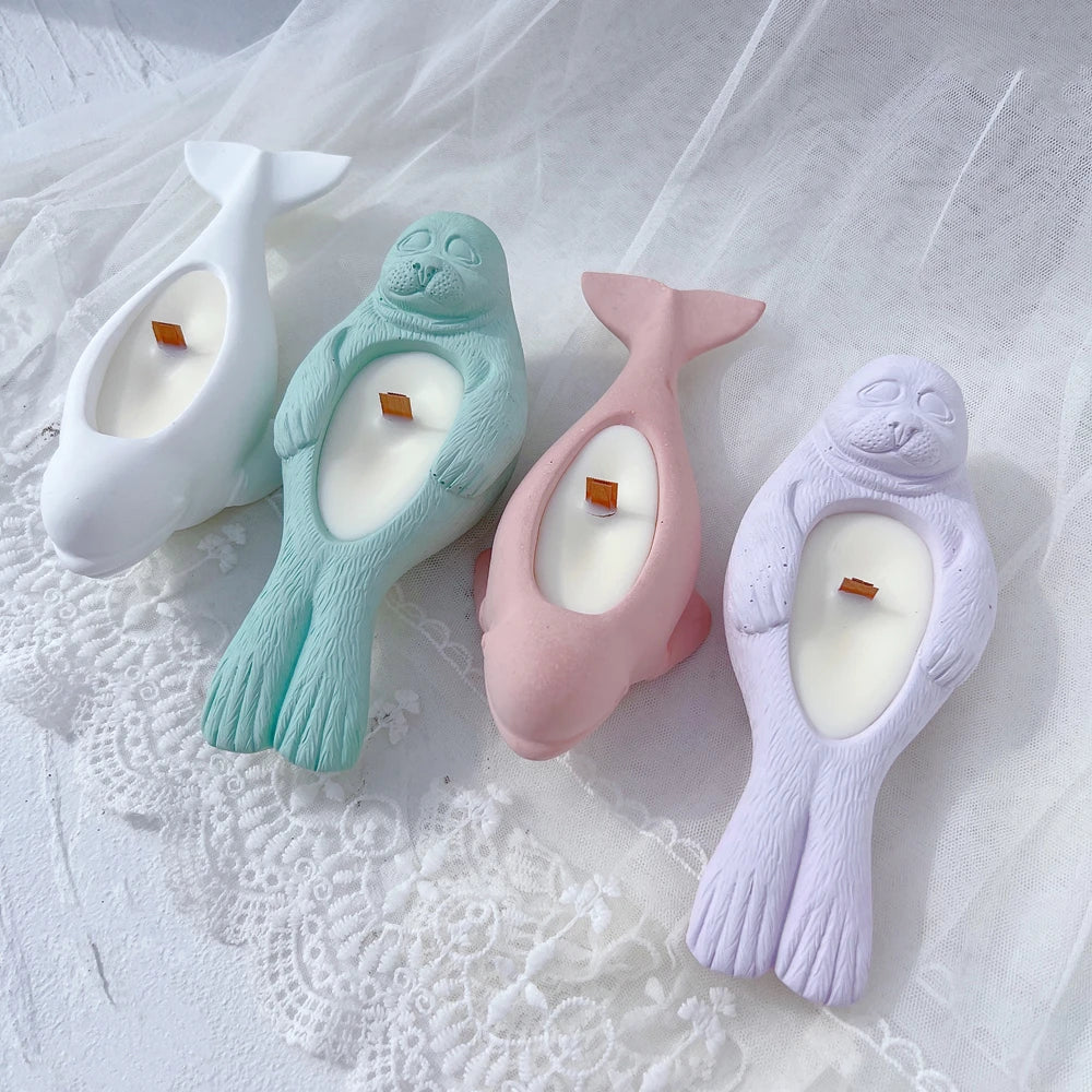 Beluga Whale Candle Vessel Silicone Mould