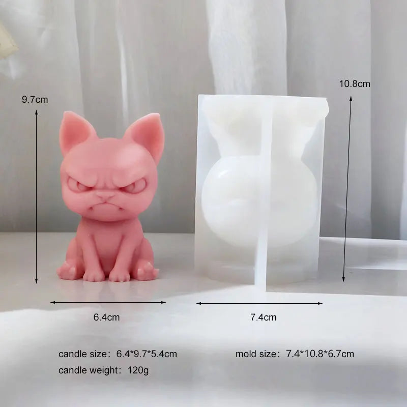 Adorable Angry Puppy Silicone Candle Mould