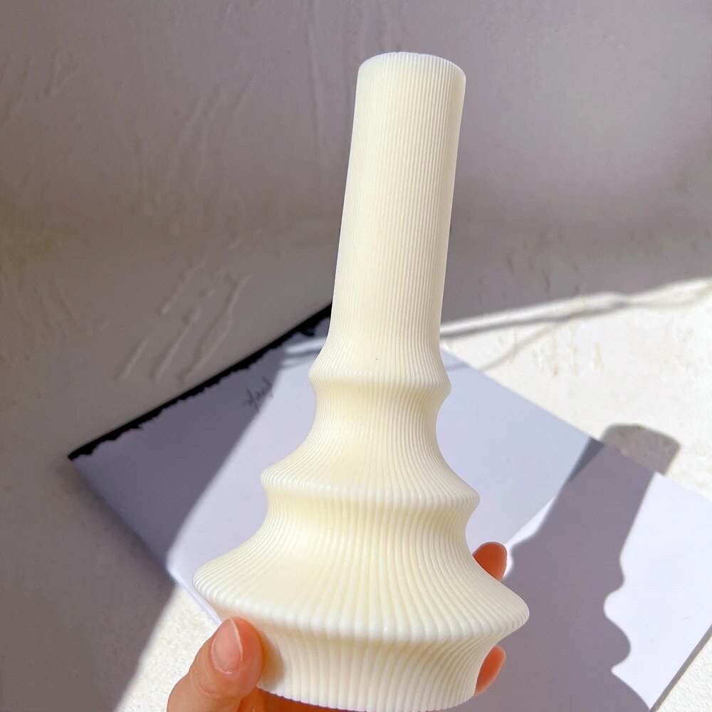 Abstract Cylindrical Striped Tall Pillar Candle Mould