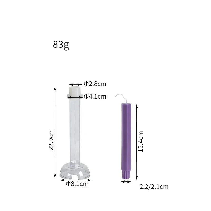 Hexagon Stripe Pole Acrylic Taper Candle Mould