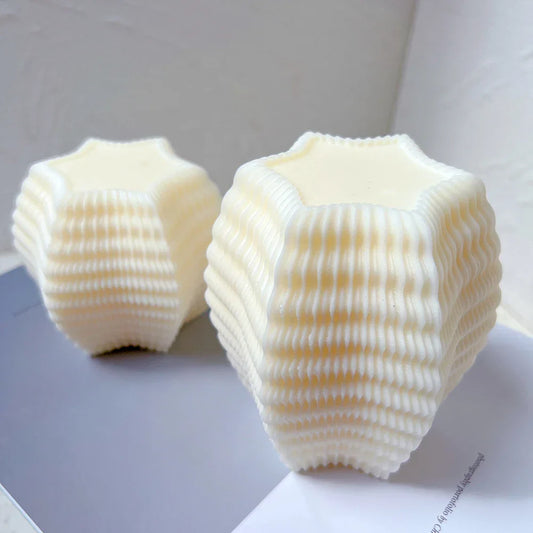 Geometric Hexagon Ribbed Candle Mould