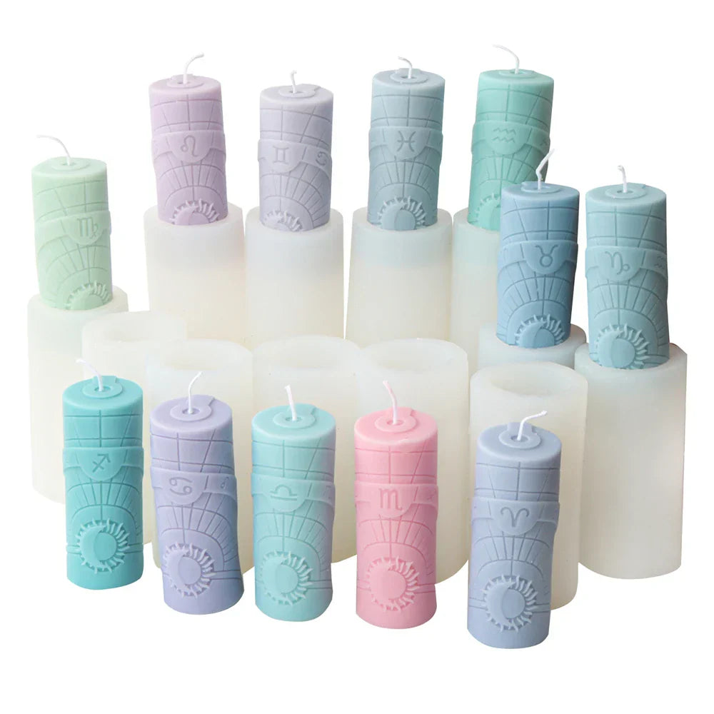 3D Constellation Pillar Candle Mould for Zodiac Designs