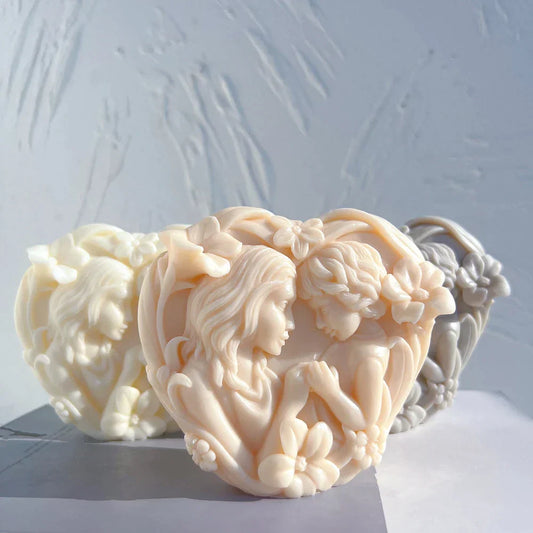 Greek Figurine Mother With Baby Silicone Candle Mould