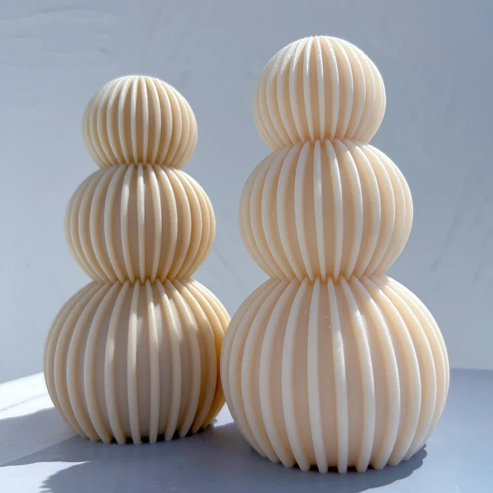 Ball Ribbed Pillar Candle Mould