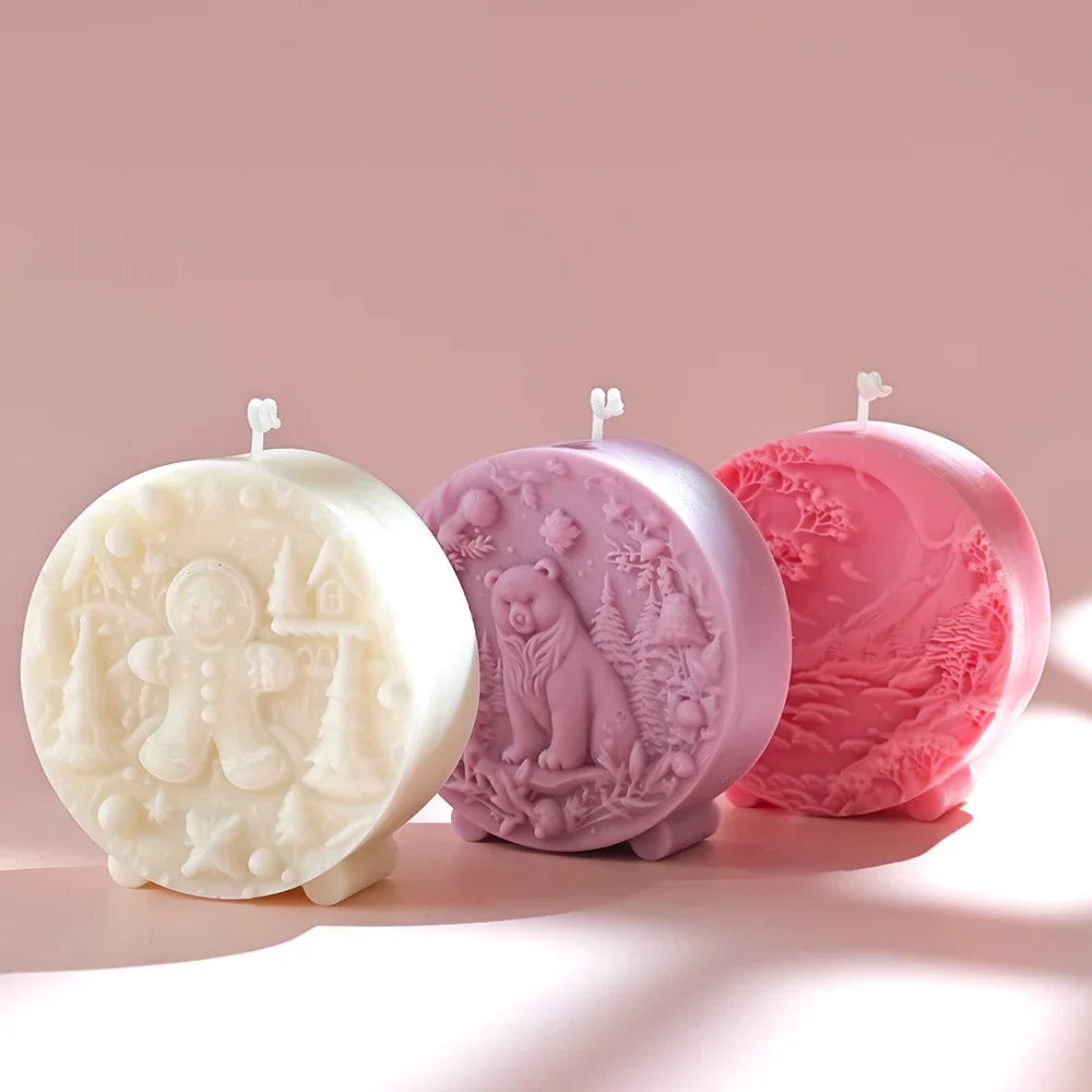 Winter Bear Gingerbread man Candle Mould