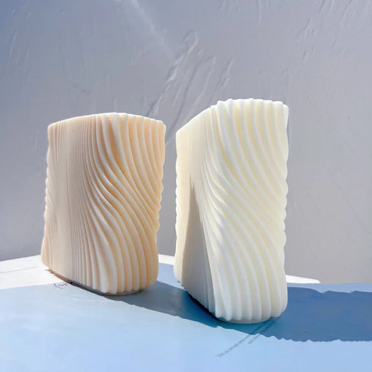 Block Square Swirl Candle Mould