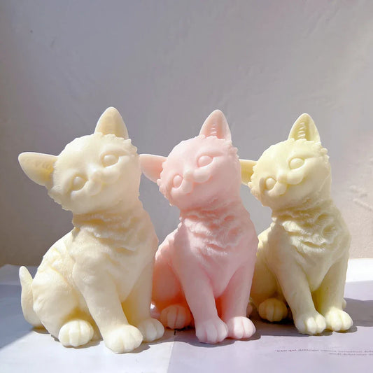 Sitting Cute Cat Silicone Candle Mould