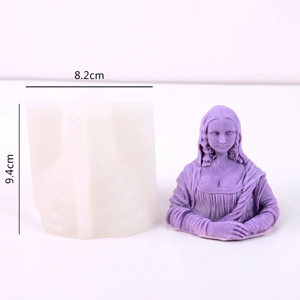 Mona Lisa Statue Silicone Candle Mould