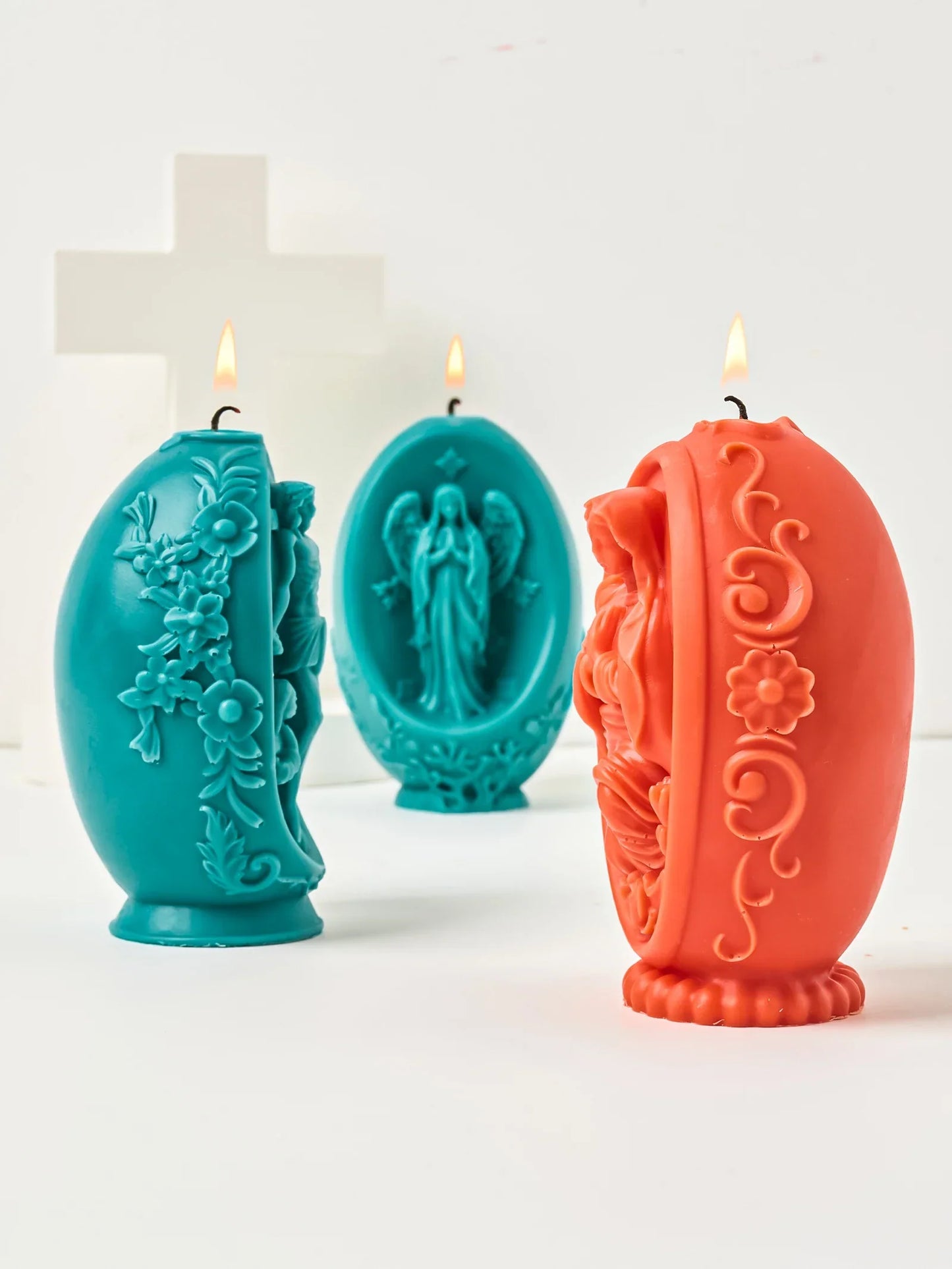 DIY 3D Jesus and Virgin Mary Easter Egg Silicone Candle Mould