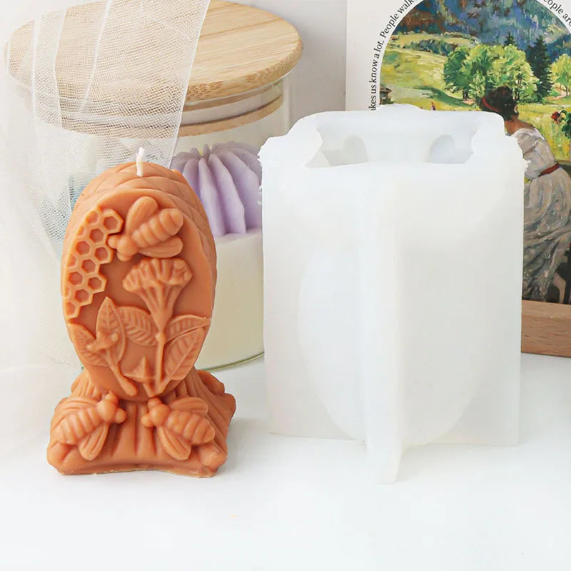 Flowers and Bees Candle Silicone Mould