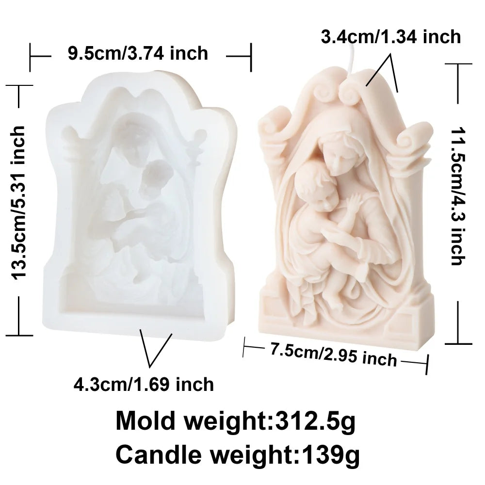 Madonna and Child Silicone Candle Mold