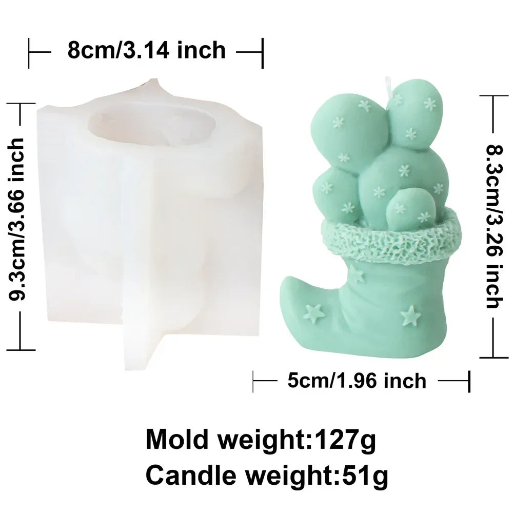 Christmas Cactus Silicone Candle Moulds