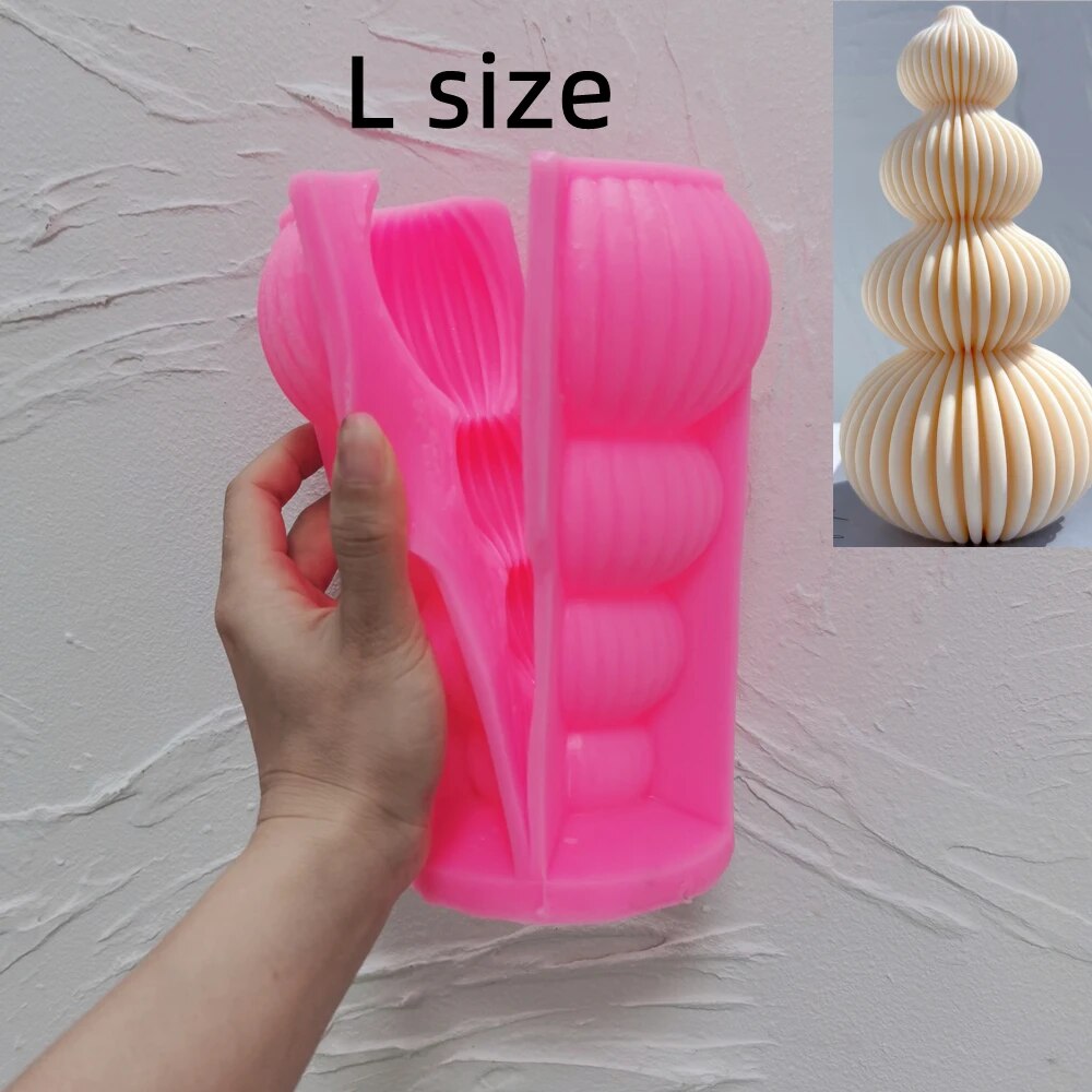 Ball Ribbed Christmas Tree Candle Moulds