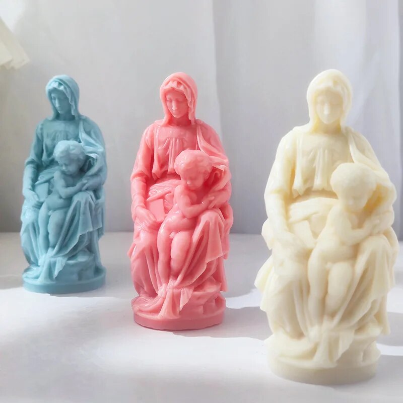 Virgin Mary Mother and Child Soy Wax Candle Mould