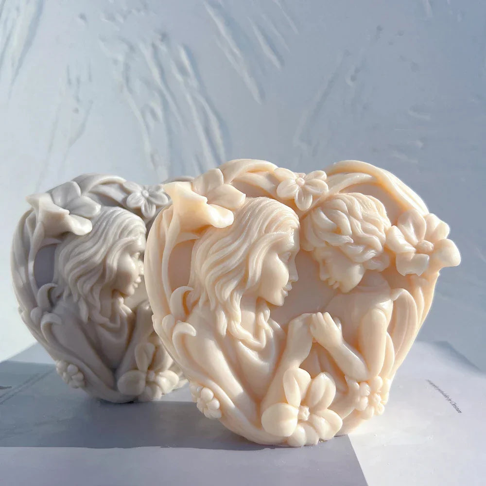 Greek Figurine Mother With Baby Silicone Candle mould