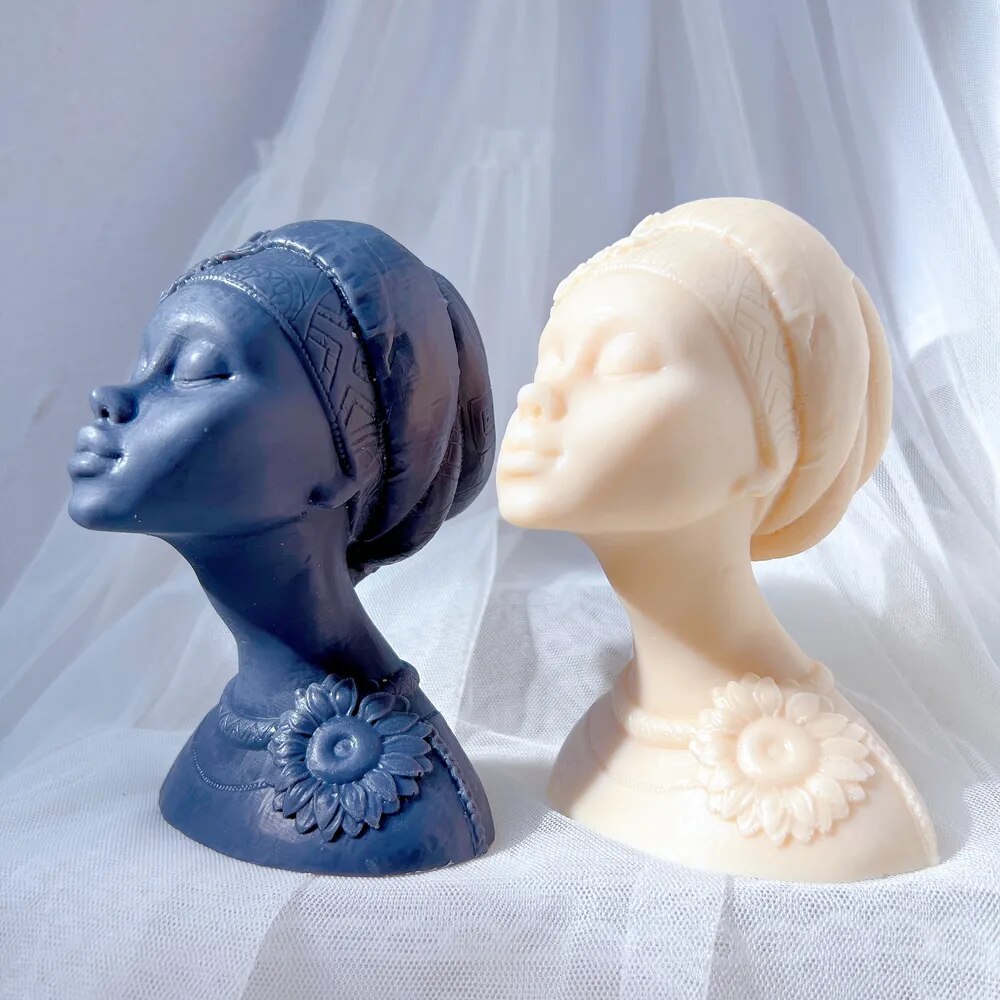 Afro Women Beautiful Goddess Candle Silicone Mould