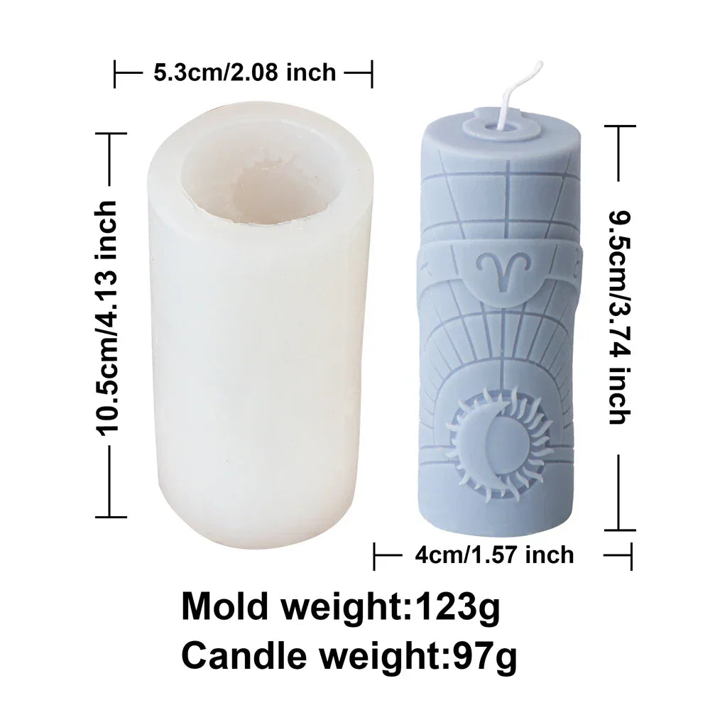 3D Constellation Pillar Candle Mould for Zodiac Designs