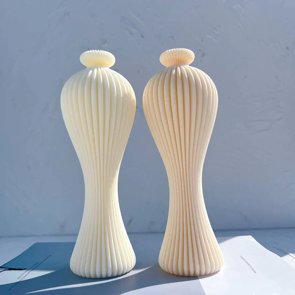 Ribbed Vase Candle Mould